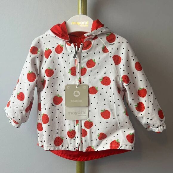 Mayoral Strawberry Reversible Windbreaker Jacket NWT Sz. 4-6 - Picture 5 of 7